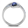 thumbnail image 3 of High polished (no plating) Stainless Steel Ring with Semi-Precious Snowflake Obsidian in Montana for Women Montana Stone Color Style TK3210 Size 5, 3 of 5