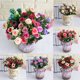 thumbnail image 1 of Gwong Decoración hogareña 1 unid romántico rosas falsas 6 cabezas flor artificial boda casa jardín decoración Gwong 98008, 1 of 6