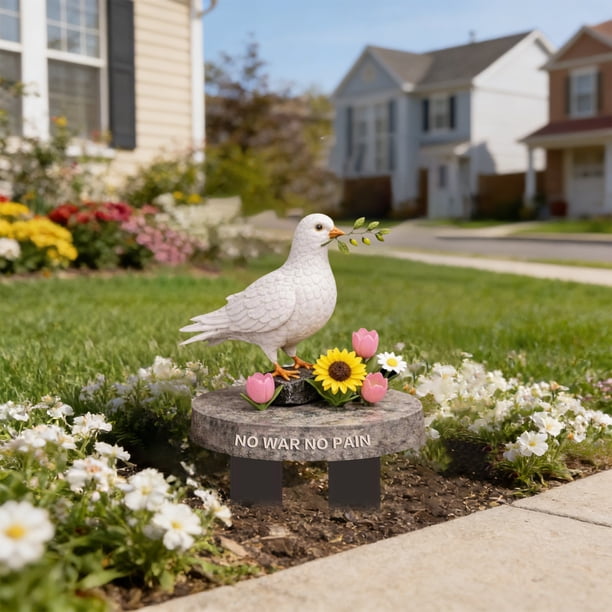 CaiYueKe Anti War Sign Peace Symbol Floor Decoration Yard Stake Garden Flag Protest Art Acrylic Signage Outdoor Memorial Event Display Unity Message Plaque Campaign Lawn Ornament