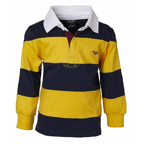 Sportoli Polo Rugby à Manches Longues Rayé Grand 100 % Coton pour Garçons
