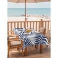 thumbnail image 2 of Outdoor Tablecloth with Umbrella Hole for Patio/Picnic/Party/Camping, Navy Blue Palm Leaves Waterproof Table Cloth Rectangle Table Cover Washable, Summer Botanical Tropical Plants (60"x 102"), 2 of 9