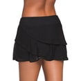 thumbnail image 1 of Falda de Natación Color Puro Volantes Cintura Alta Básico Forrado con Shorts Traje de Baño para Mujer Negro XL, 1 of 6
