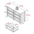 thumbnail image 4 of Commode Classique en Bois de Chêne à 6 Tiroirs - Blanc, 4 of 6