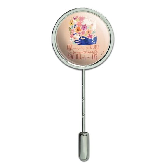 Give Everyday Beautiful Life Flowers Bird Stick Pin Stickpin Hat Brooch