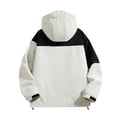 thumbnail image 3 of Windbreaker Men Windbreaker Front-Zip Jacket Multi Pocket Jacket Casual Three Proof Fashionable Splicing Outdoor Couple Jacket White XL, 3 of 7
