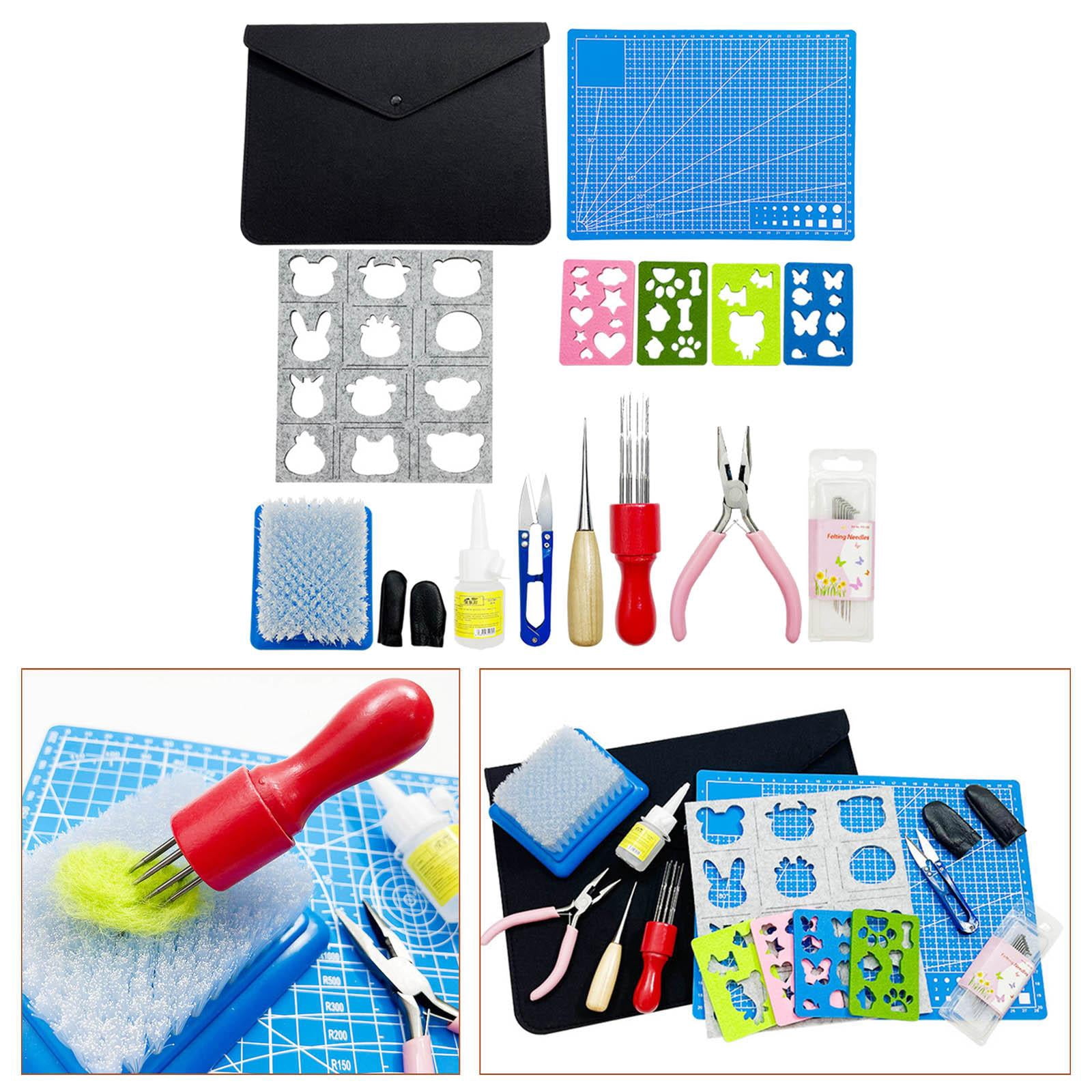 Wxqbjtam Needle Felting Starter Kit with Felt Bag Craft Gift DIY for Crafters