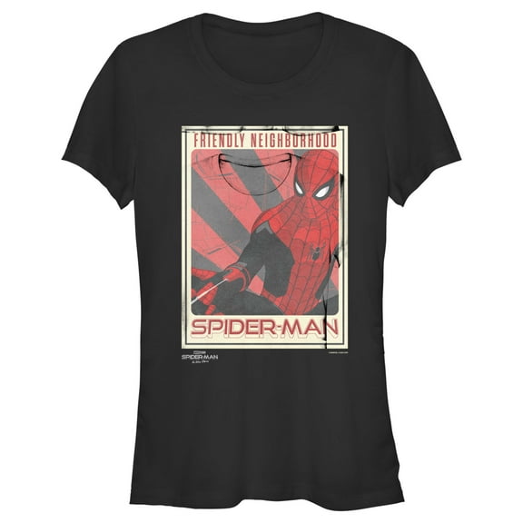 Junior's Marvel Spider-Man: No Way Home Friendly Neighborhood Poster Graphic Tee Black 2X Large