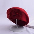 thumbnail image 4 of CoCopeaunt The New Korean Version Of The Wool Hat Europe And The United States British Double Flower Winter Hat Beret, 4 of 6