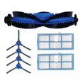 thumbnail image 1 of Cepillo principal enrollable con filtro HEPA y cepillo lateral para aspiradora robot R550, R500+, R600, R650, R750, D400, pieza azul y negra, 1 of 5