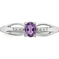 thumbnail image 5 of Sterling Silver Rhod-Plated Diamond Amethyst Ring (Size 8) Made In Thailand qr7064feb-8, 5 of 5