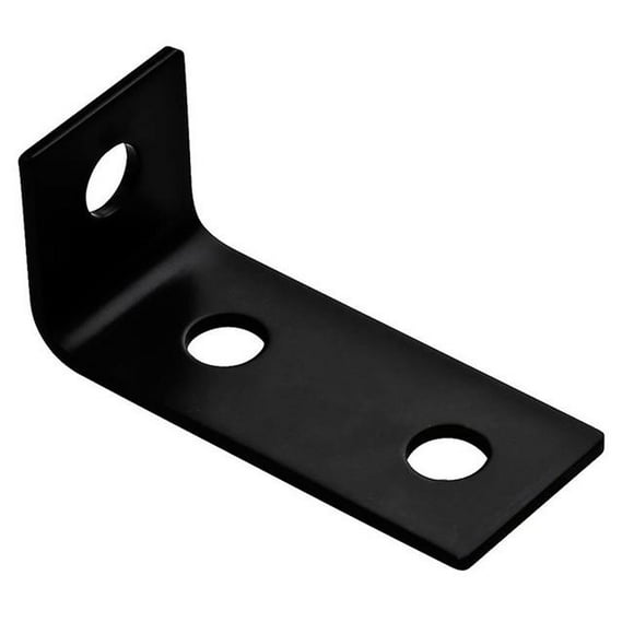 Hampton Products 5024764 3.5 x 1.5 x 0.12 in. Black Steel Offset Leg Corner Brace