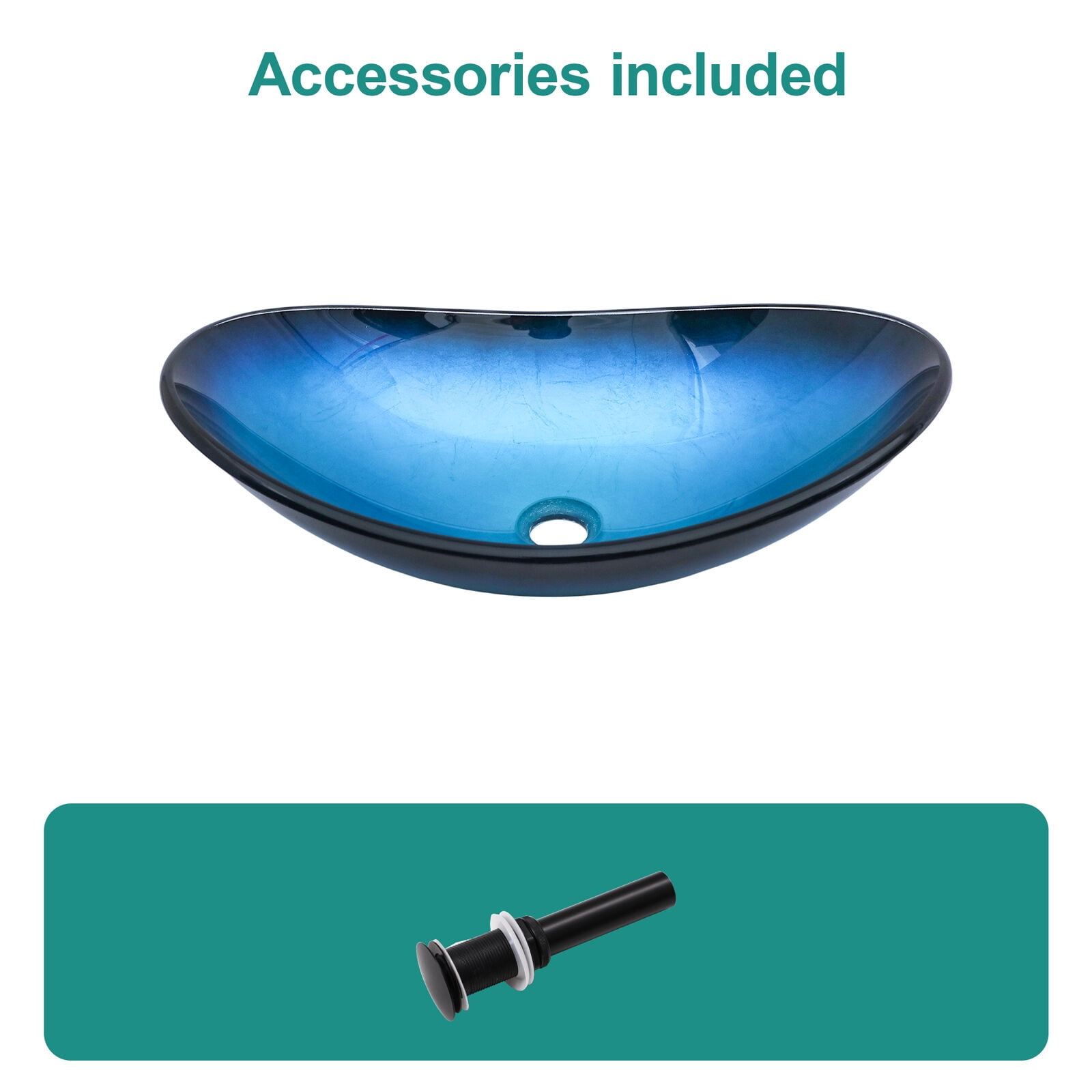Vanity With Sink, Bathroom Artistic Tempered Glass Blue Vessel Bathroom Sink Pop-up Drain, Blue Boat Shape Bathroom Sink Above Counter (no Faucet), Blue Bathroom Vanity,Single Sink Vanity