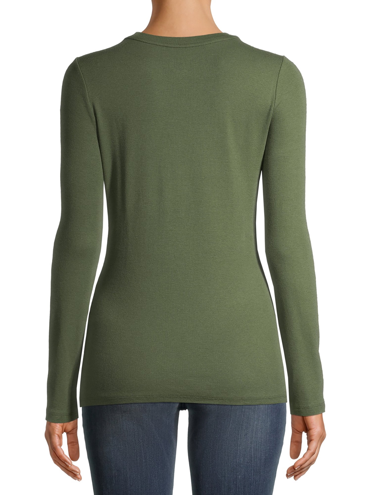 Time and Tru Women's Long Sleeve Rib T-Shirt