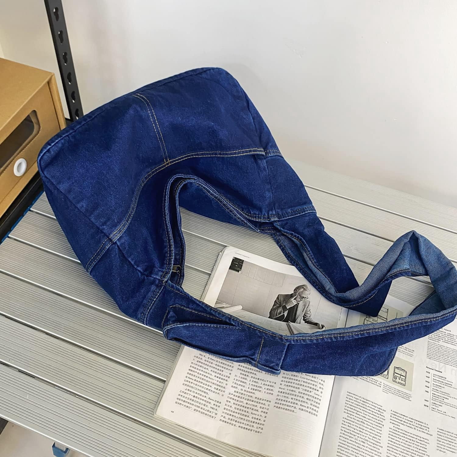 Denim Hobo Bags for Women Retro Jean Shoulder Bag Casual Jean Tote Handbags Vintage Satchel Bags