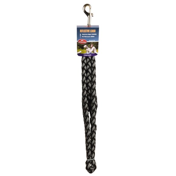 Pet Nation Black Braided Reflective Safety Leash, 5 Foot