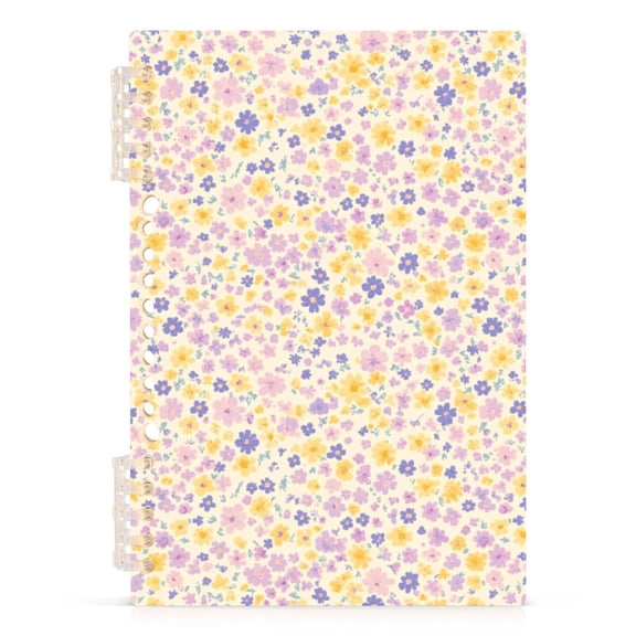 Lilac Yellow Tiny Flower Notebooks 1-subject Journal 60 Sheets A5 College Ruled Paper Detachable Ring 8.3"x5.7"