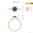thumbnail image 4 of ANGARA Natural Round London Blue Topaz Halo Ring with Diamond Accents in 14K Rose Gold for Women (Size-6mm) | November Birthstone Jewelry for Women | London Blue Topaz Ring (Ring Size - 10), 4 of 9