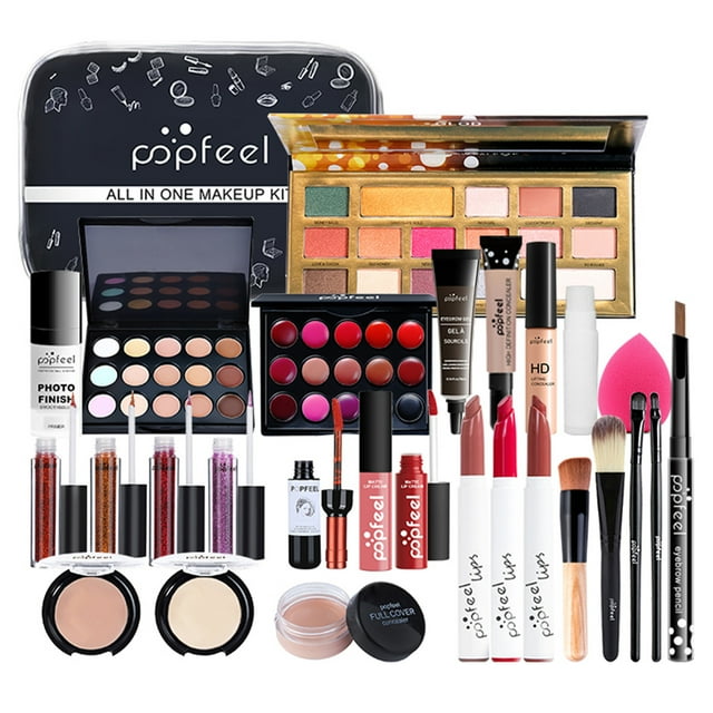 Ensemble de Maquillage avec Fards à Paupières Rouge à Lèvres Cache-Cernes Trousse de Cosmétiques pour Femmes Filles