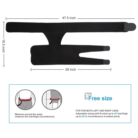 ACOUTO Compression Brace for Hip, Thigh Support Groin Brace Sciatica Relief Wrap with Adjustable Strap,Groin Support