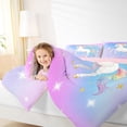 thumbnail image 3 of Manfei Magical Unicorn Full Size Comforter Sets,Dreamy Star Moon Bedding Comforter Set,Pastel Multicolor,Pink Reversible,3 Pieces,1 Comforter and 2 Pillowcases, 3 of 8