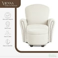 thumbnail image 5 of Evolur Vienna Swivel Glider with Ottoman and Nailhead Trim, Greenguard Gold Certified, Made from Sturdy and Sustainable FSC-Certified Wood, Sweet Cream, 5 of 12