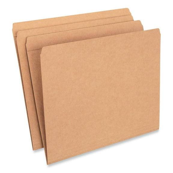 Universal UNV16130EE Reinforced Kraft Straight Top Tab File Folders - Letter Size, Brown (100/Box)