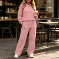 thumbnail image 2 of 2 Piece Lounge Sets for Women Long Sleeve Hoodies Wide Leg Sweatpants Pocket Wide Leg Pants Vacation Travel Matching Sets Women Clothing, 2 of 10