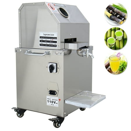 INTSUPERMAI Electric Sugar Cane Press Machine with 3 Rollers Stainless Steel