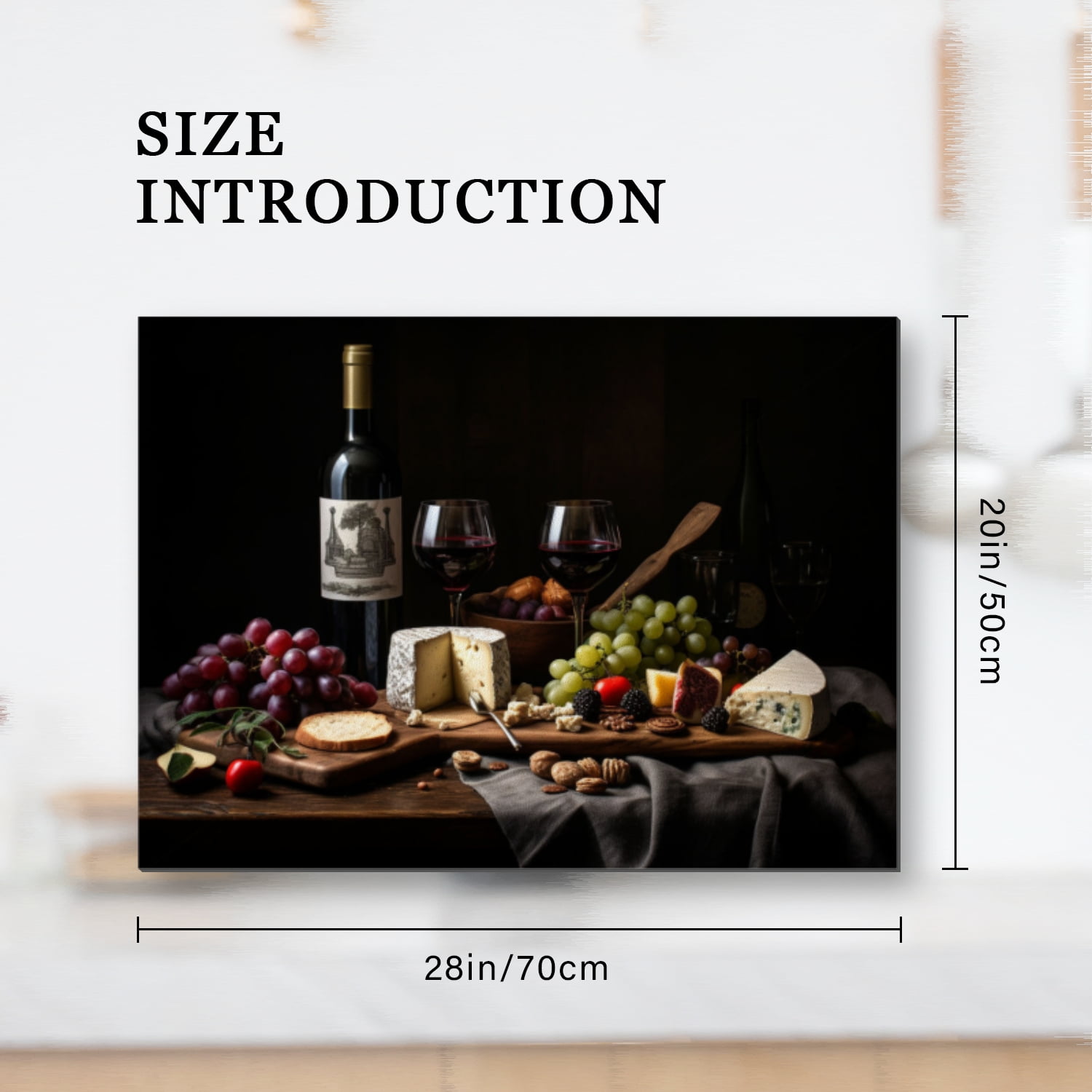 Foldable Cover for Stove Top Electric Flat Top, Red Wine Grape Cheese Picture,Square Stove Burner Covers Mat for Kitchen RV (28×20 Inch)