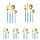 thumbnail image 1 of Juego de cubiertos dorados de 24 piezas, juego de cubiertos para 6, juego de cubiertos de acero inoxidable, incluye cucharas, tenedores y cuchillos, cubiertos de cocina para el hogar, la oficina, el, 1 of 5