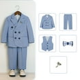 thumbnail image 4 of Mercatoo 5Pcs Kids Boys Formal Suits Clothes Holiday Outdoor Piano Performance Set Toddler Boy Clothes 3 to 15 Year, 4 of 9