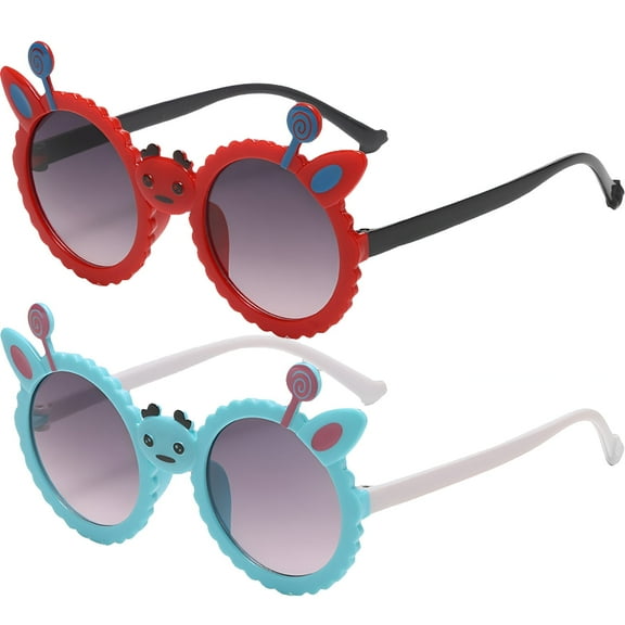 GJX 2Pcs Baby Sunglasses,Uv Protection Lenses Toddler Sunglasses Age 2-4,Safe and Eco-Friendly Material Infant Sunglasses,Style1