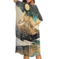 thumbnail image 4 of HELLHERO Lightweight Bathing Suit Cover Up for Summer Polyester Elegant Long Kimono Swimsuit Cover Up Snowy Mountain Starlit Sky Theme, 4 of 6