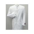 thumbnail image 2 of Mens Apollo  King  Banded Collarless suit Chinese Mandarin Wide leg AG98 White, 2 of 9