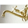thumbnail image 4 of Kingston Brass KS215PB Adjustable Center Wall Mount Bathroom Faucet, Polished Brass, 4 of 5