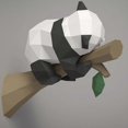 thumbnail image 4 of 3D Djur Pappersmodell, Panda på Geometrisk för Heminredning, Väggdekoration, Pedagogisk, A, 4 of 5
