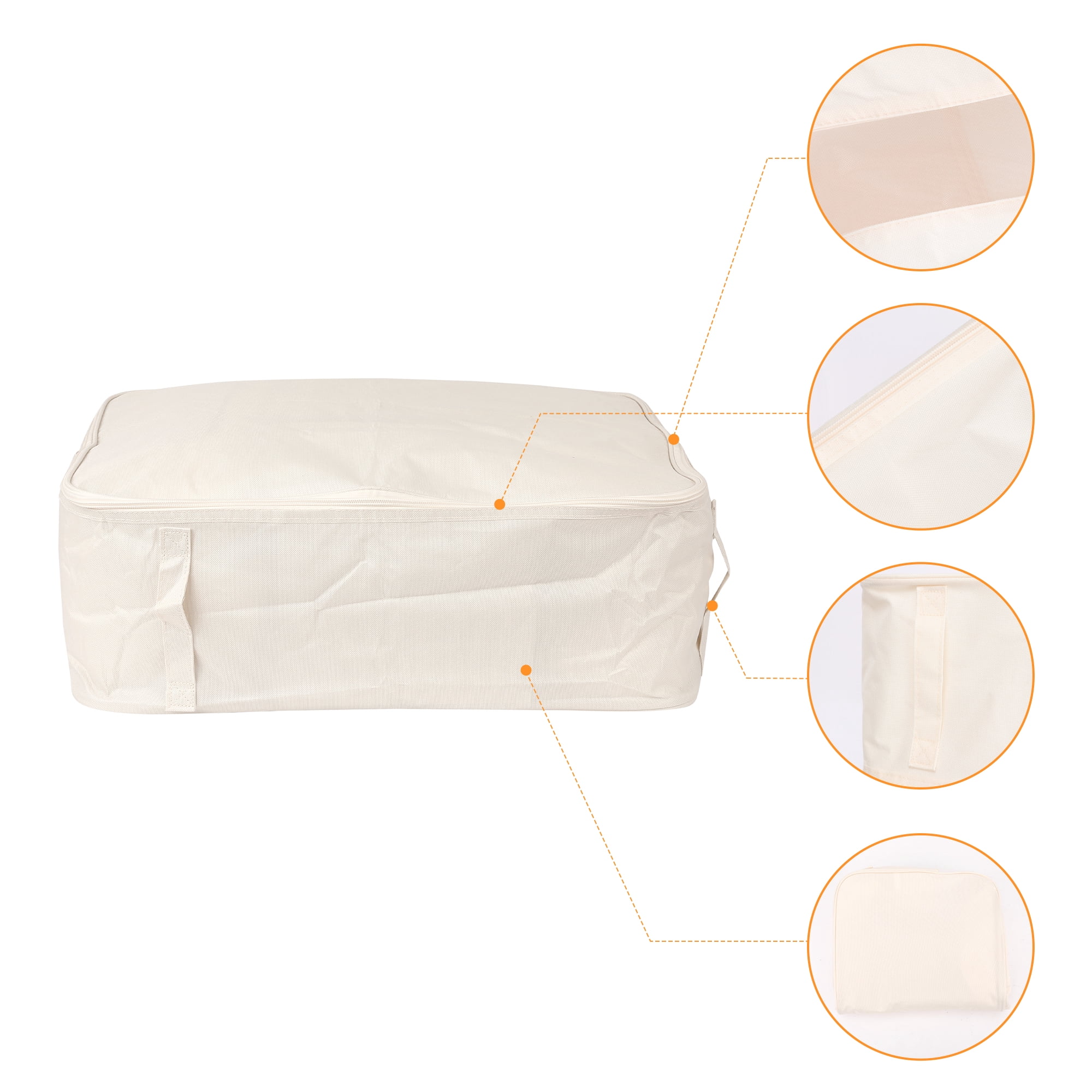 Unique Bargains Clothes Storage Bags for Closet Organizers w Handles Beige 21x16.5x8in