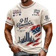 thumbnail image 5 of Xneal 911 25th Anniversary T-Shirt Short Sleeve Print Casual Never Forget 911 Multicolor Shirts for Men Size M, 5 of 5