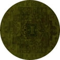 thumbnail image 1 of Ahgly Company Indoor Round Abstract Yellow Modern Area Rugs, 4' Round, 1 of 4