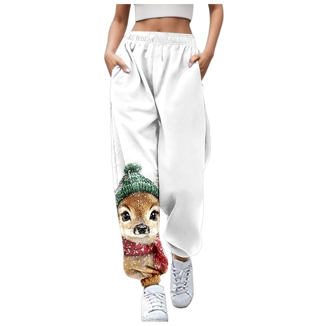 WEAIXIMIUNG Pantalons pour Femmes avec Poches Pantalons de Pâques pour Femmes