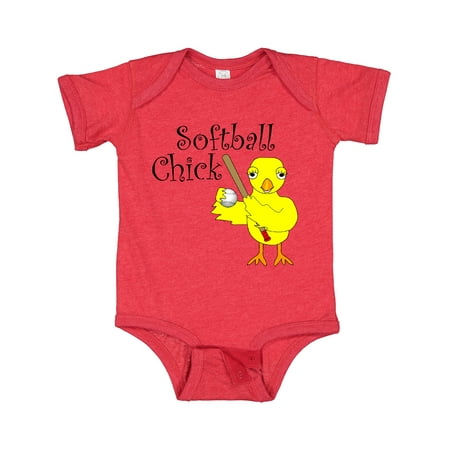 

Inktastic Softball Chick Text Gift Baby Girl Bodysuit