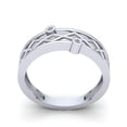 thumbnail image 3 of Real 0.15carat Round Cut Diamond Mens Fancy Zigzag Anniversary Wedding Band Solid 10K Rose, White or Yellow Gold H SI2, 3 of 3