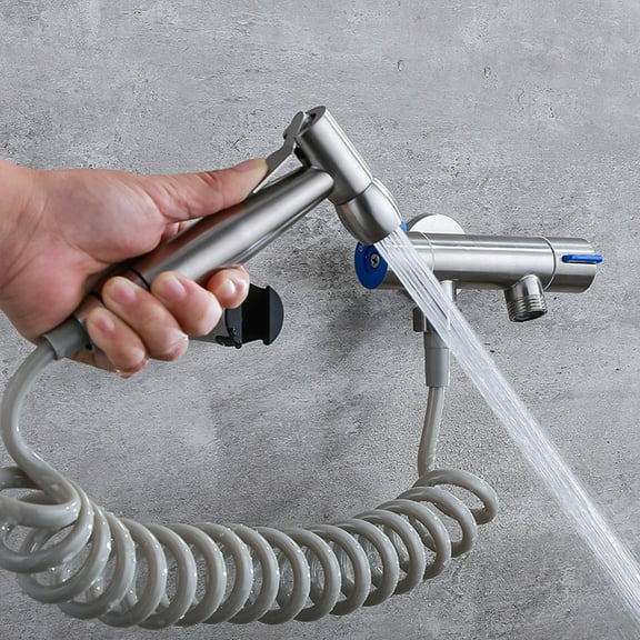 ELAYARD Stainless Steel Bidet Toilet Attachment Set, Finish, 4-Piece Bathroom Hygiene Spray Kit