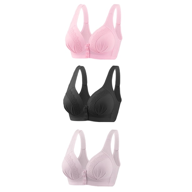 Lot De 3 Soutiens-gorge Sans Armature – Fermeture Devant, Confortables, Couverture Complète, Plusieurs Tailles XS à 4XL
