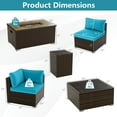 thumbnail image 3 of Costway Ensemble de Mobilier d'Extérieur 7 Pcs avec Table à Foyer de 32 Pouces et Cache-Réservoir de Propane Turquoise, 3 of 10