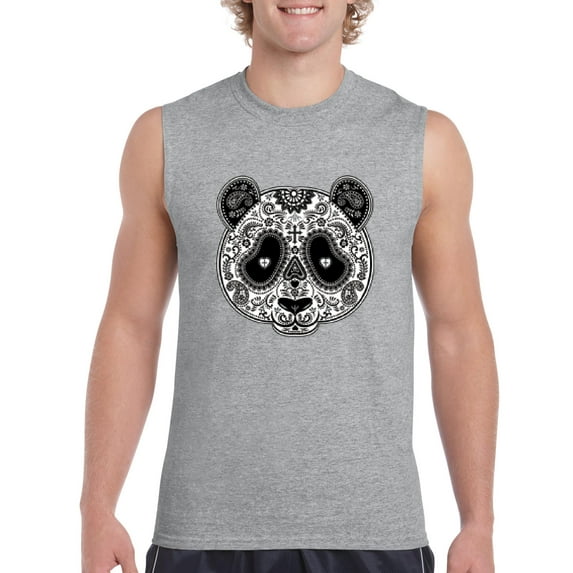 Normal is Boring - Men's Graphic T-Shirt Sleeveless, up to Men Size 3XL - Panda