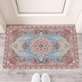 thumbnail image 2 of Retro Door Mat, 17 X 30 Inch Boho Pink Vintage Carpet Welcome Doormat Decorative Home Floor Mat, Non Slip Rubber Back and Strong Water Absorption for Outdoor Indoor Entrance Decor, 2 of 6