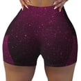 thumbnail image 2 of Fotbe Dark Purple Glitter Shorts Sin Costuras – Shorts Deportivos de Cintura Alta para Mujer, Elásticos para Gimnasio, Yoga, Running o Ciclismo-Medium, 2 of 8
