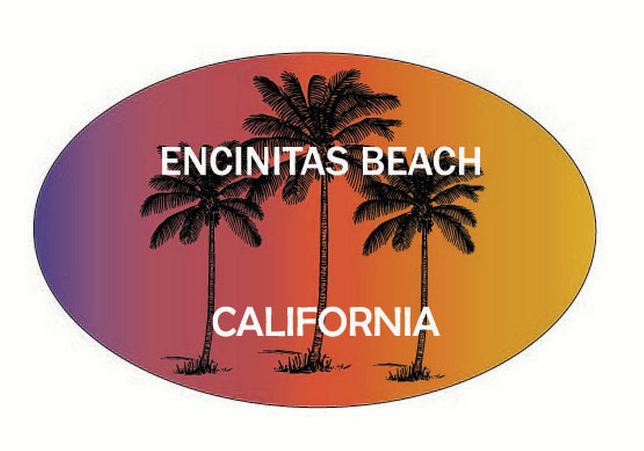 Encinitas Beach California Trendy Souvenir Oval Decal
