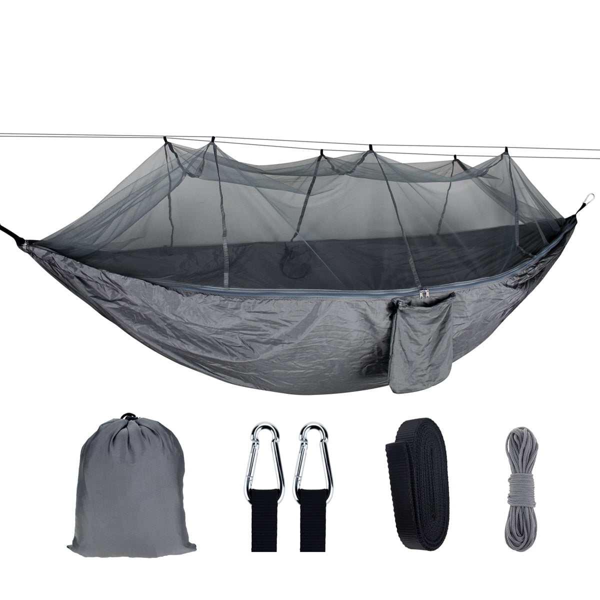 Nylon Camping Hammock Double 2 Person Parachute Tent Hiking Sleeping Swing Bed 